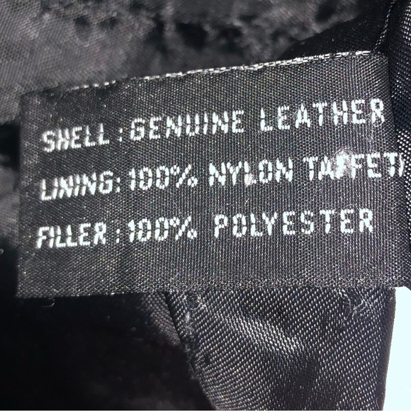 Women's Black Leather Jacket 2XL - Picture 14 of 16